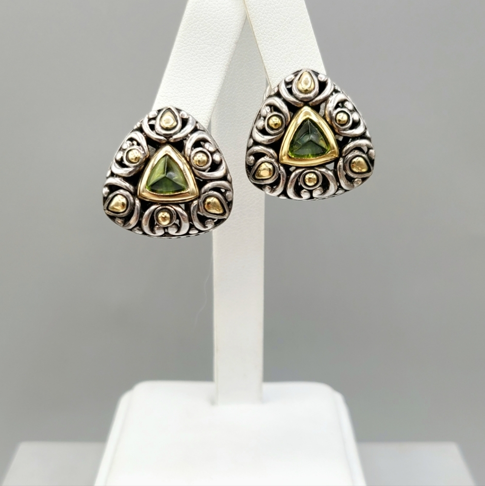 John Hardy Oversized Earrings With Peridot And Gold